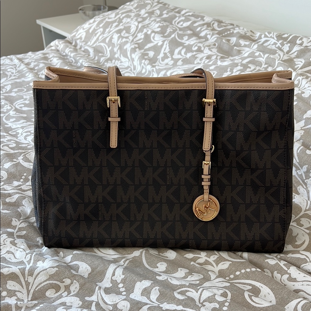 Michael Kors Brown And Tan Elegant Tote